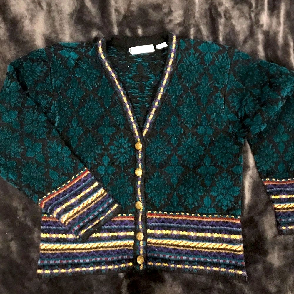 Wool 90s button up / ugly Christmas sweater